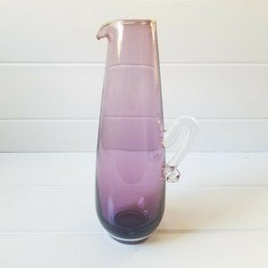 Vintage Hand Blown Purple Lilac Glass Pitcher  Dec
